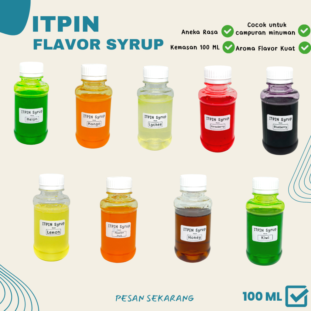 

Sirup Premium Aneka Rasa / ITPIN Syrup Flavor Kemasan 100 ML