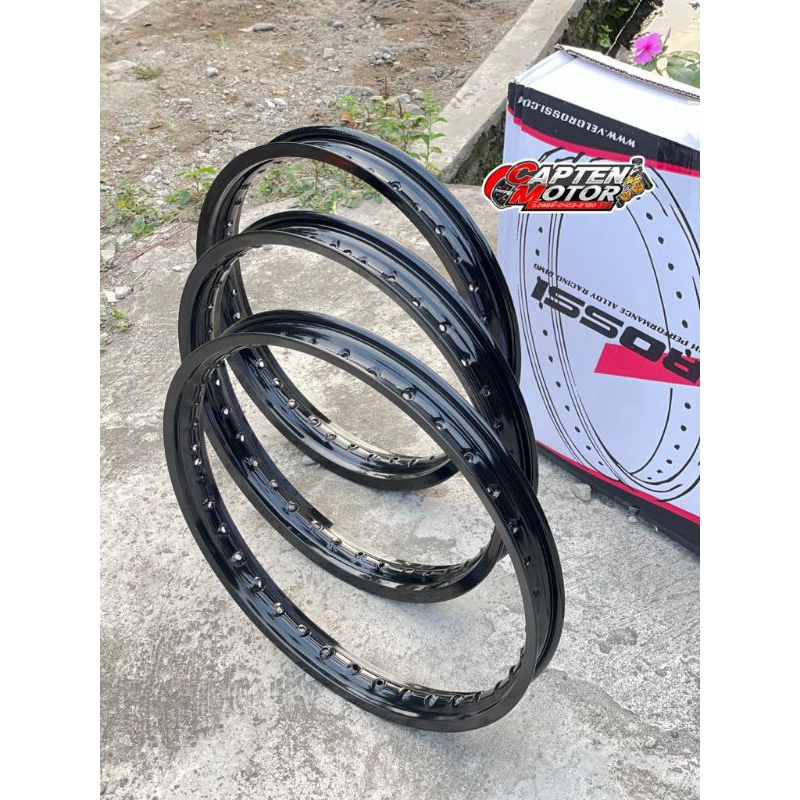 Velg Rossi klowongan ring 17 hitam gilap pelk Rossi hitam glossy