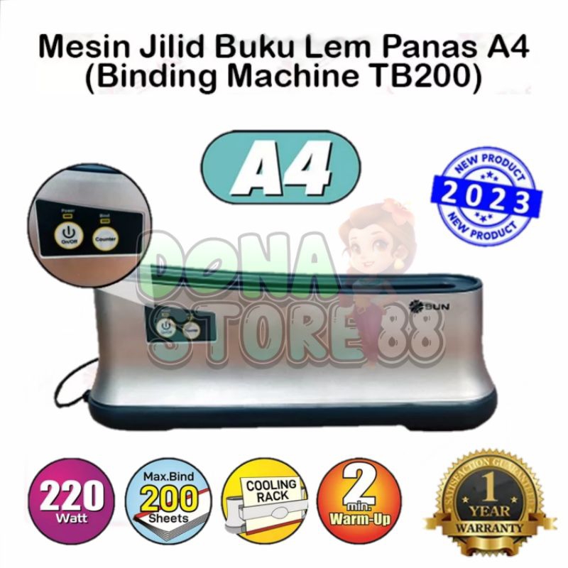 

Mesin Jilid Buku Folio A4/F4 Soft Cover-Hard Cover Premium Quallity | TIPE TB-200
