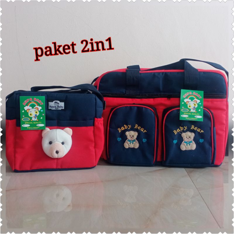 RK Tas bayi besar doubel saku GRATIS tas Bayi boneka beruang