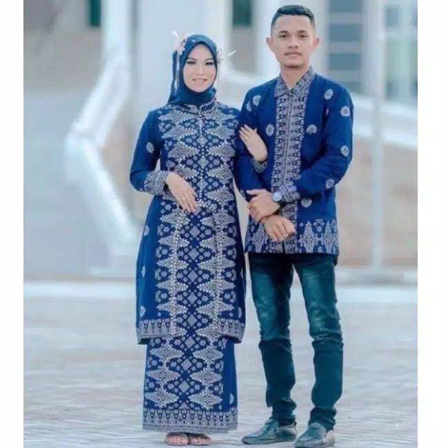 Arinda Couple Batik Kondangan Modern Set Rok Tunik Kurung Setelan Outfit Baju Pasangan Keluarga Moti