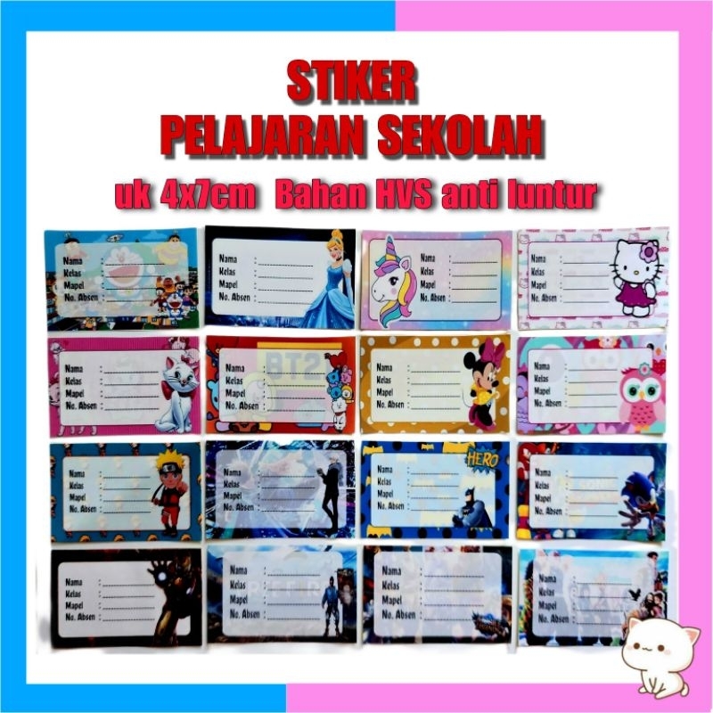 

Stiker label nama mata pelajaran isi 20pcs Tidak luntur