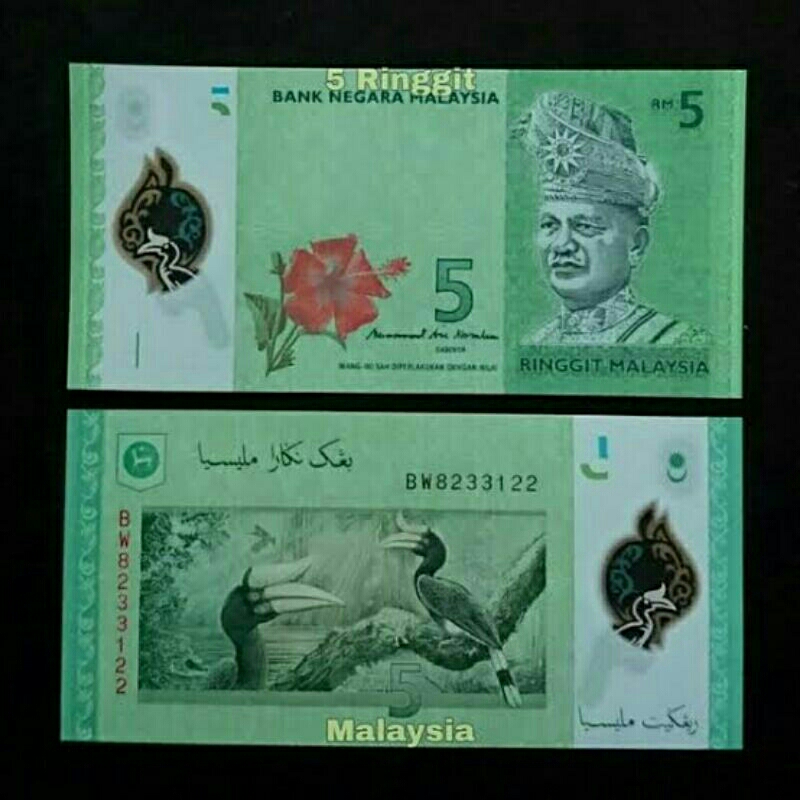 Uang 5 Ringgit Malaysia 100% Polimer