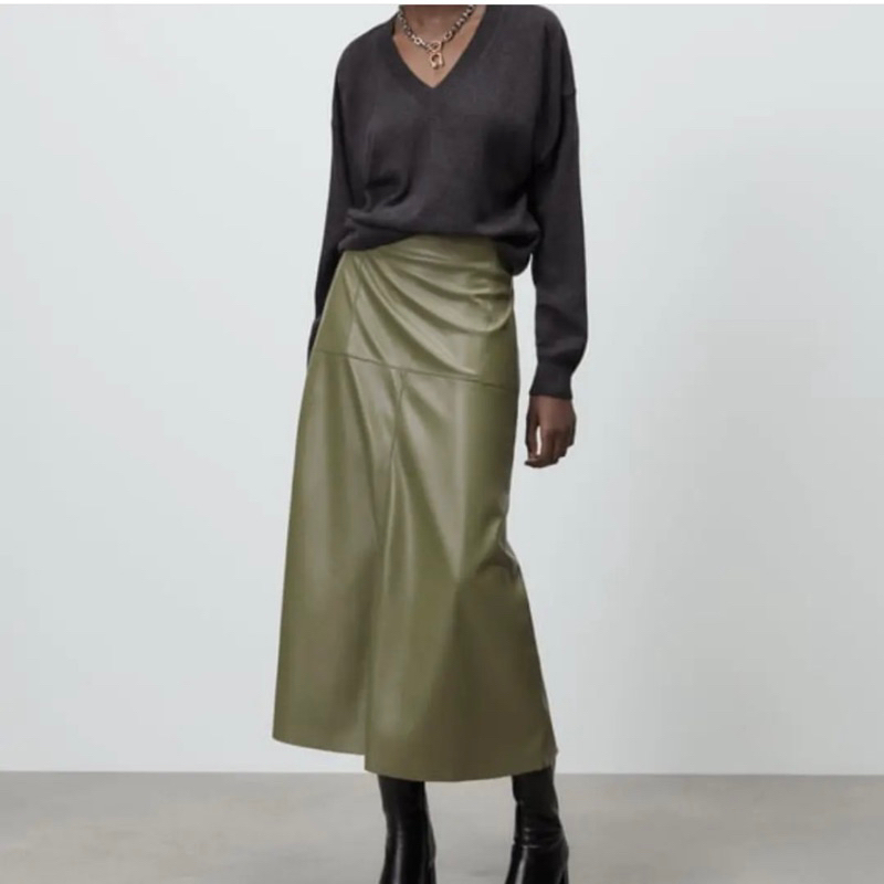NEW zara leather skirt
