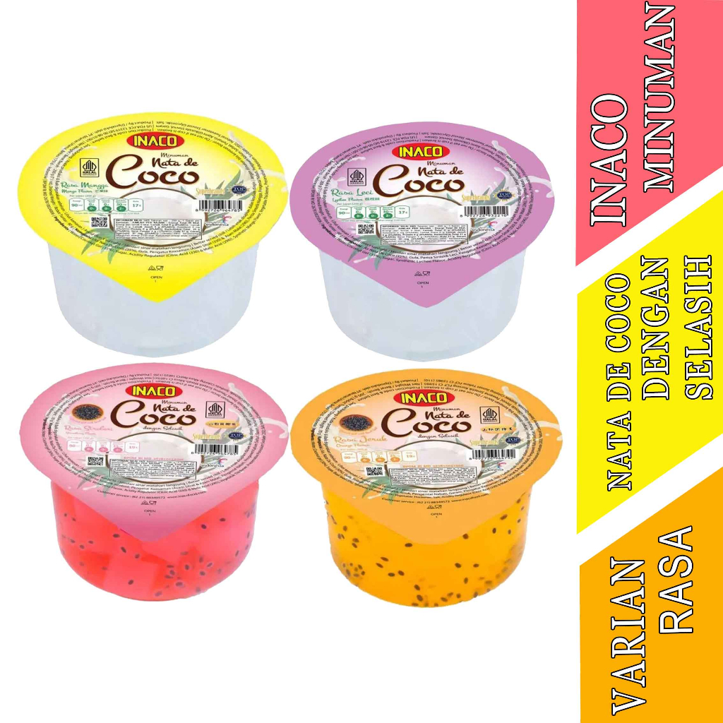 

Minuman Flavor - Inaco Nata De Coco Cup - Minuman Coconut Selasih - 200gr