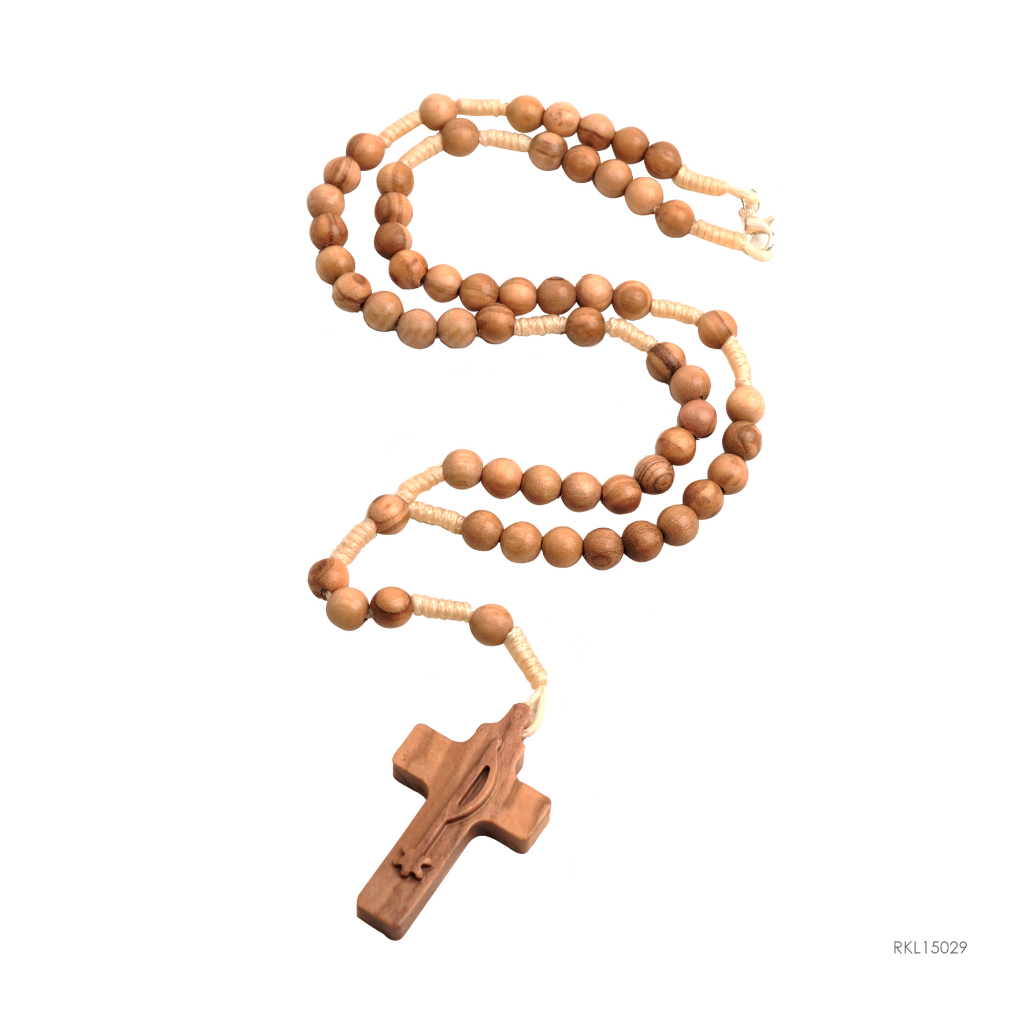 Rosario Kayu Olive   6mm Italy Doa Katolik