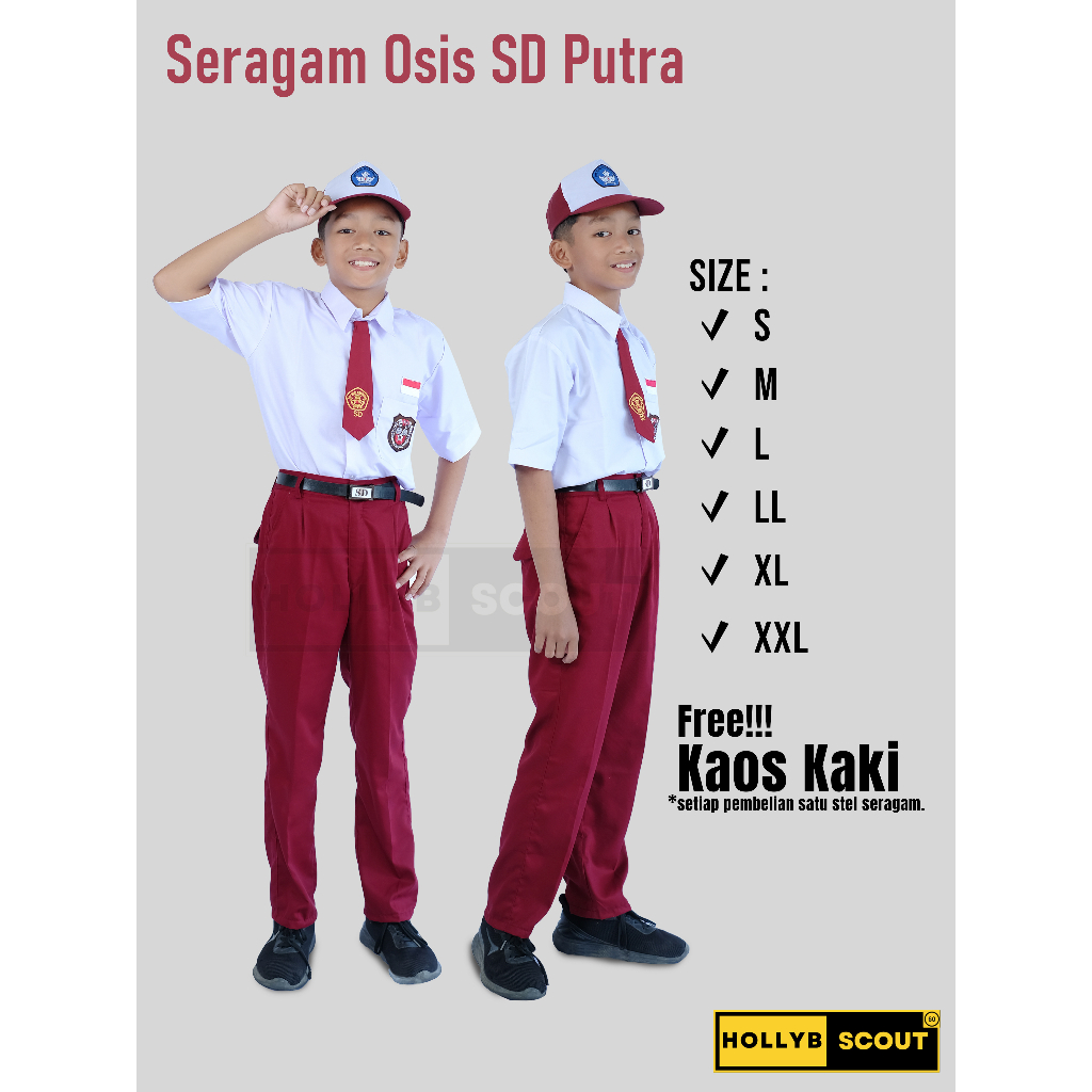 Sragam Baju stelan Dan Celana Osis SD SMP SMA