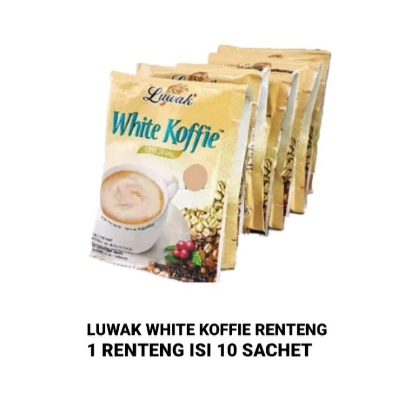 

LUWAK WHITE COFFEE ORIGINAL 20 GR 1 RENTENG ISI 10 SACHET