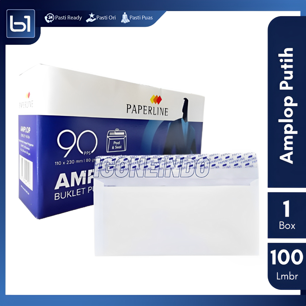 

Amplop Putih Polos Paperline Peel dan Seal 100 pcs, Envelope Plain, Amplop Surat 80 gsm