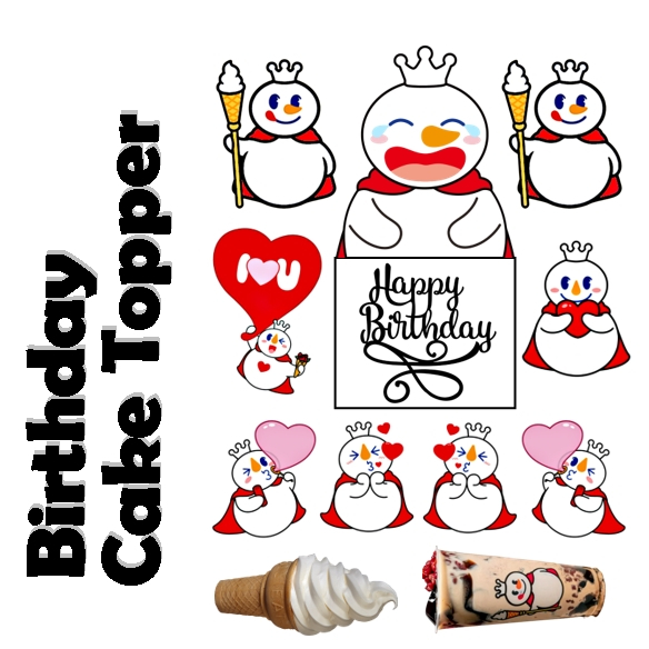 Topper Mixue Hiasan Kue Ulang Tahun