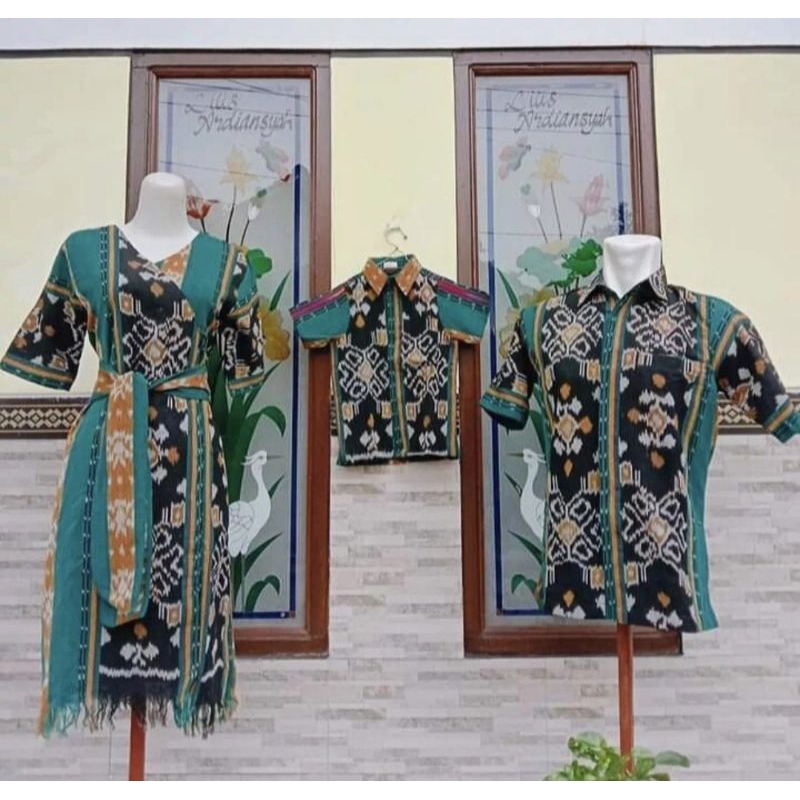 SET COUPLE TENUN KEMEJA DRES TENUN SARIMBIT | BAJU KELUARGA | BAJU GEREJA