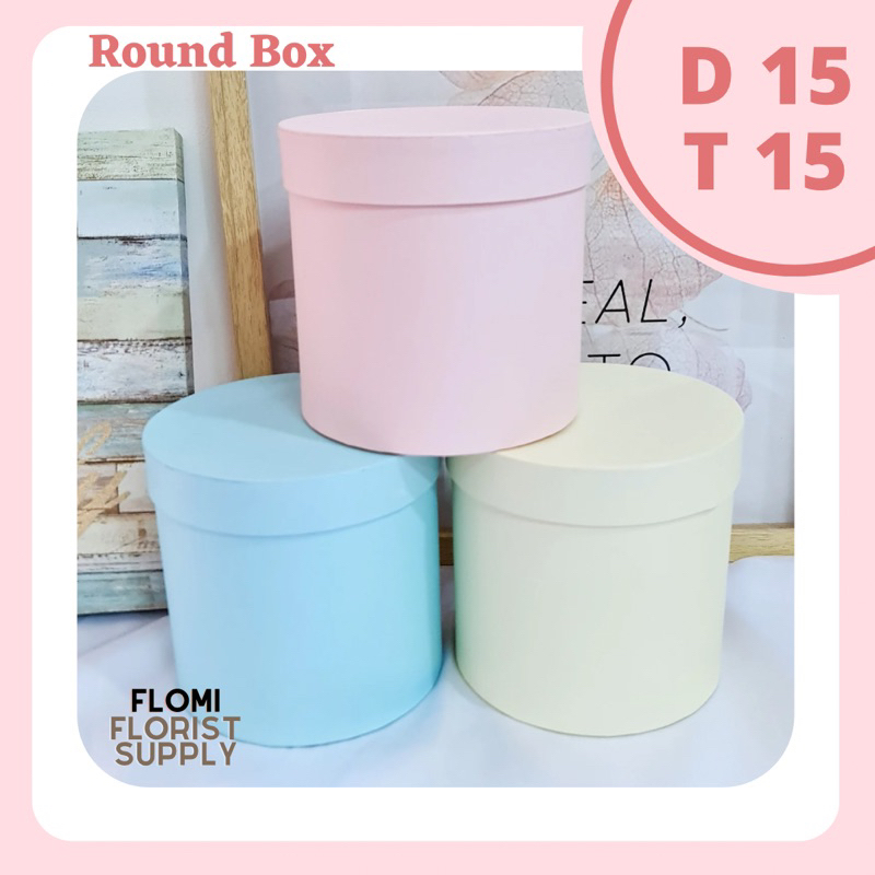 

BLOOM ROUND BOX PREMIUM D15 T15 / box bunga / kotak kado / box bunga bulat