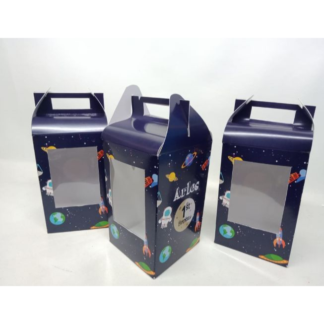 cupcake box astronot / cupcake box space / wadah cupcake astronot