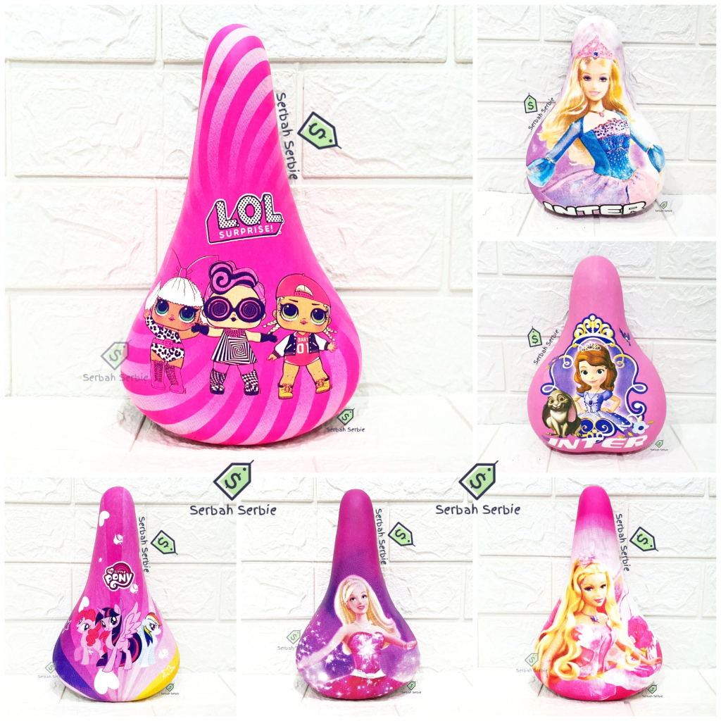SADEL SEPEDA ANAK 12 16 18 20 BARBIE PRINCESS PEREMPUAN PINK UNGU JOK TEMPAT DUDU SADDLE BMX LIPAT