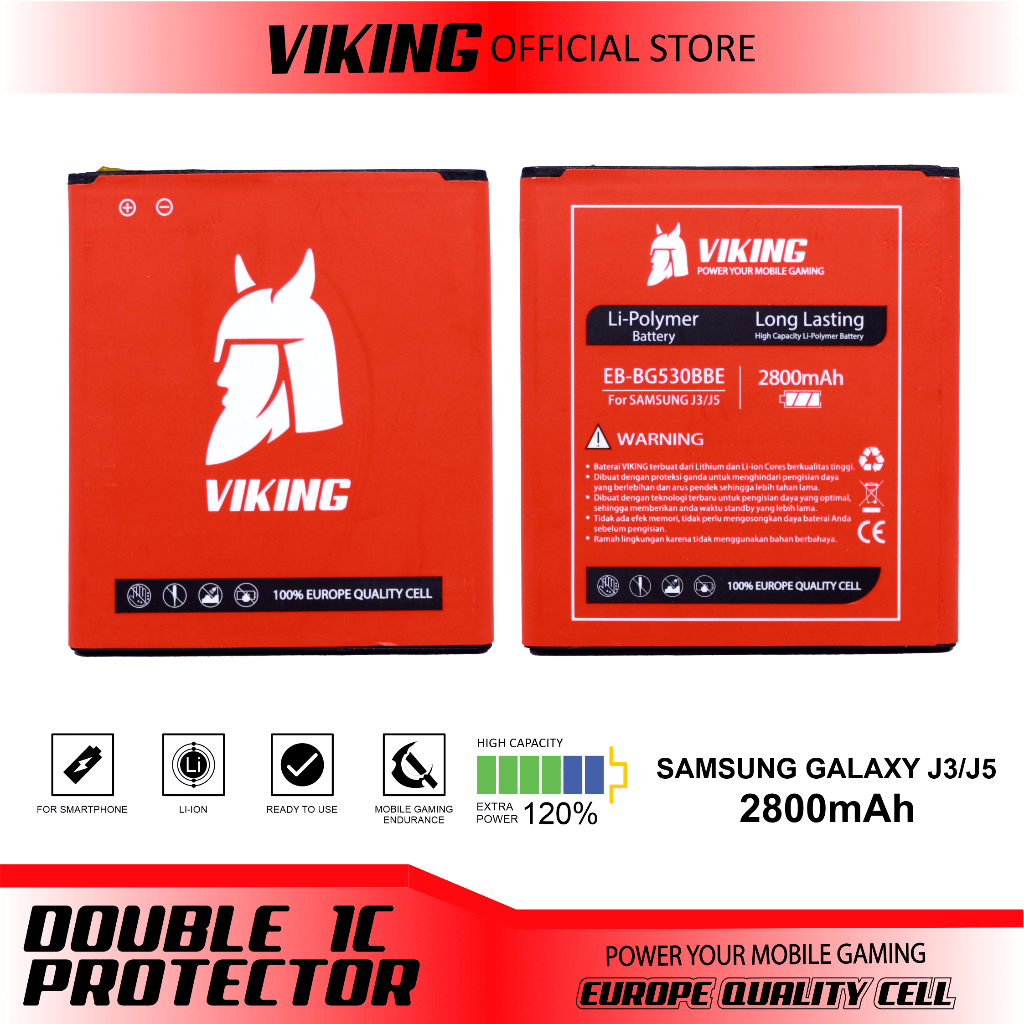 VIKING Baterai Samsung Galaxy J5 2015 J500 Double Power
