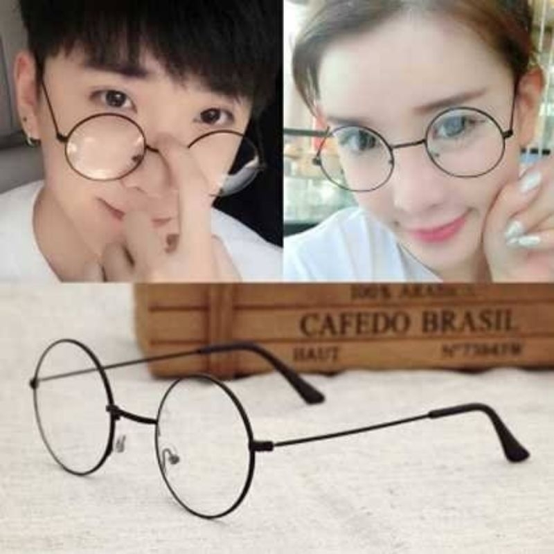 KACA MATA WANITA DAN PRIA MODEL BULAT KACA MATA IMPOR KACA MATA MURA KACA MATA BULAT PRIA