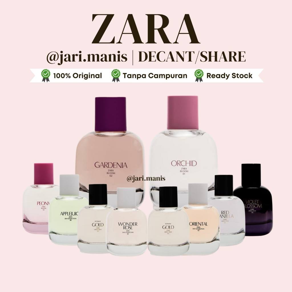 decant share Zara Gardenia Wonder rose femme orchid elegantly tokyo