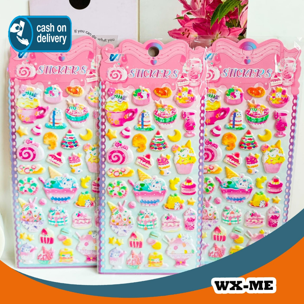

STIKER TIMBUL 3D KUE WX-ME STIKER RANDOM/STIKER KARAKTER ANAK / STIKER MAINAN TEMPEL Daily Manual Cute Pattern Decorative Tape Sticker Gift CRAFT sticker