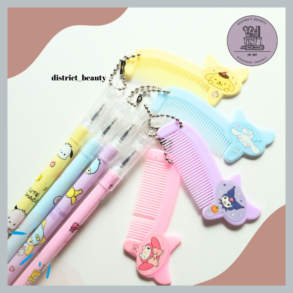 

PULPEN GANTUNG SISIR SANRIO BOLPEN PEN GEL SISIR KUROMI CINAMOROL LUCU PULPEN IMUT TERMURAH