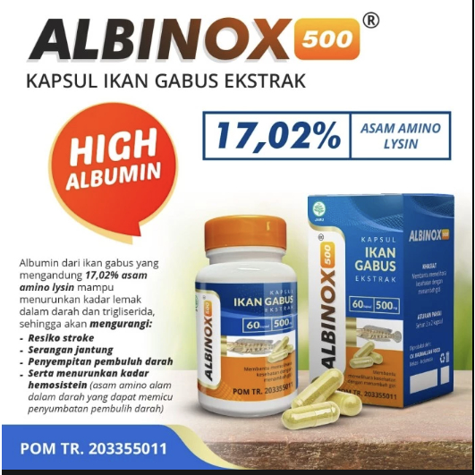 Kapsul Albinox Ekstrak Albumin Minyak Ikan Gabus Sari Kutuk