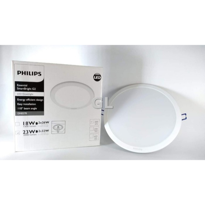 Lampu Downlight LED Philips DN 027 Philips 23 W Bulat KUNING ( WARM WHITE )