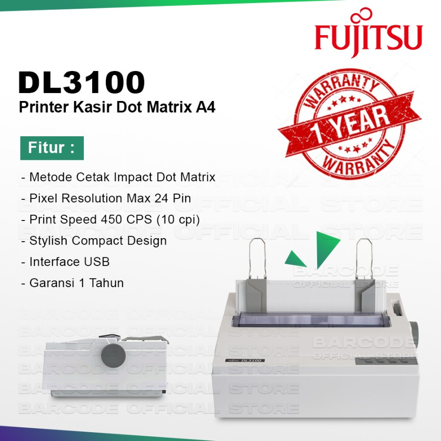 Dot Matrix Printer Fujitsu DL-3100 Struk Kasir NCR 5 Ply