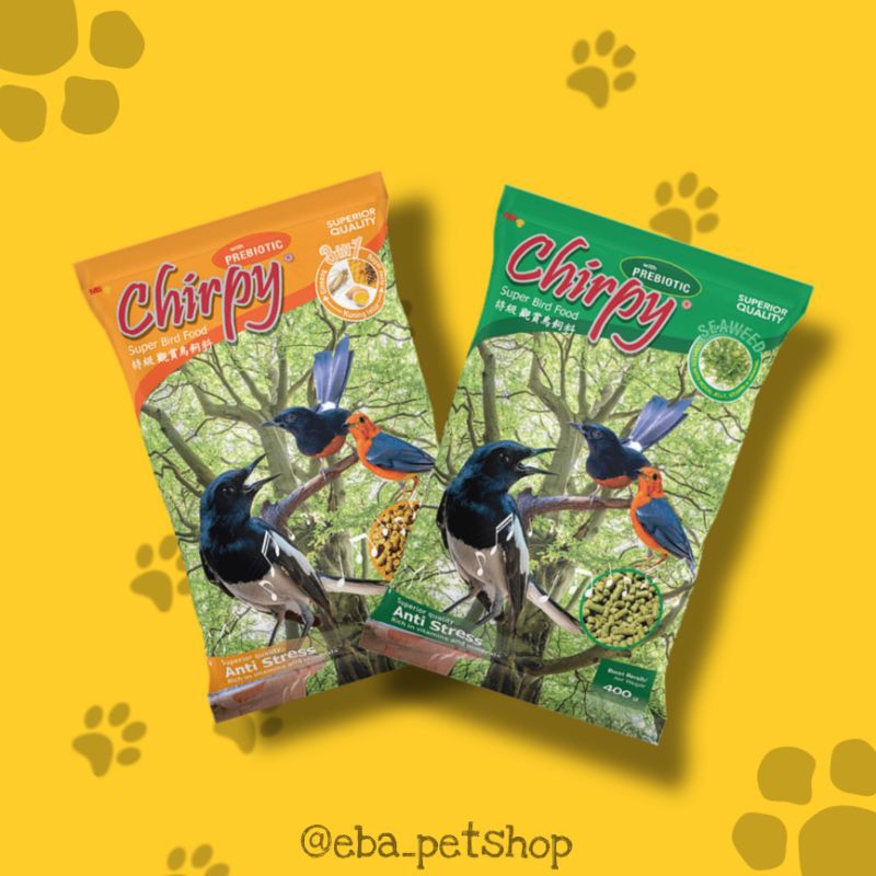 Chirpy Pakan Burung, pelet burung