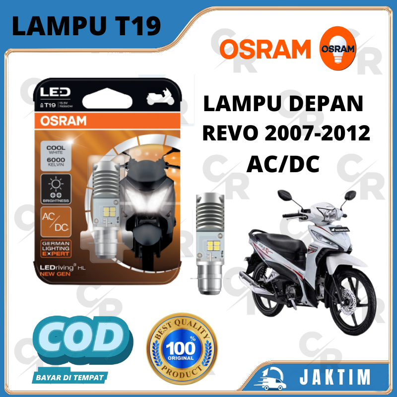 LAMPU BOHLAM DEPAN MOTOR REVO 2007-2012 LED OSRAM T19 AC/DC H6 ORIGINAL
