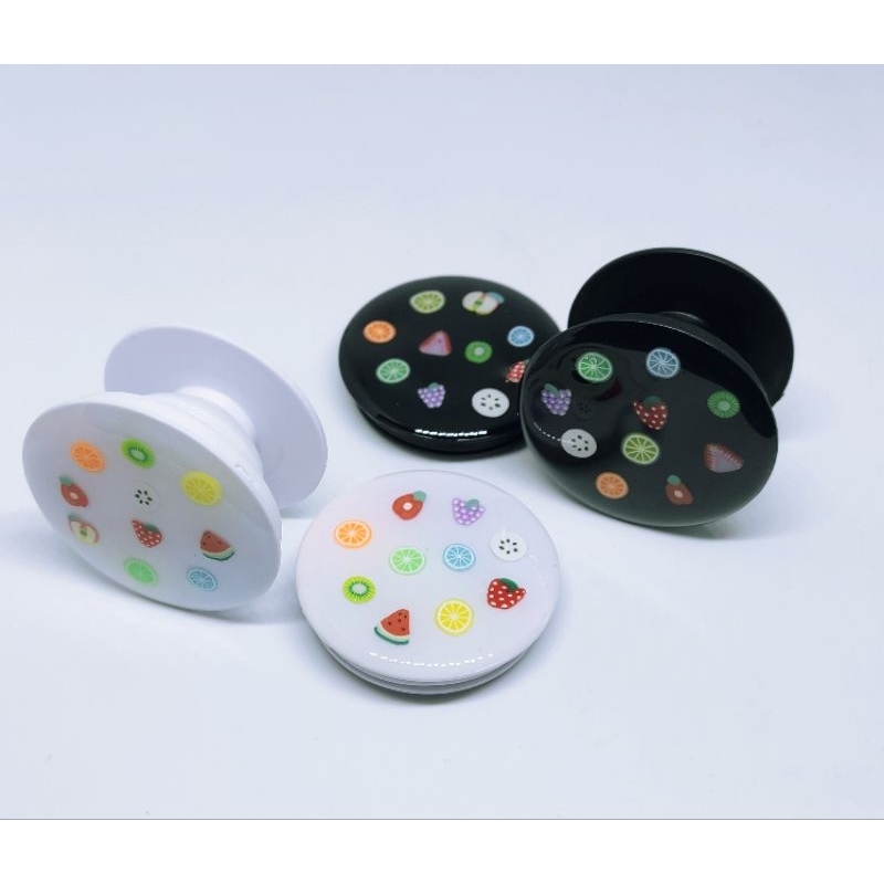 Pop Socket / Pop Up HP Custom Bahan Resin Motif Buah-buahan