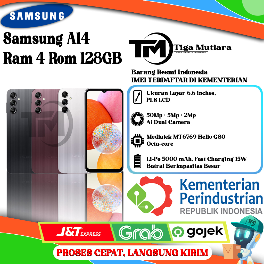 Samsung A14 4G Ram 4GB | 6GB Rom 128GB