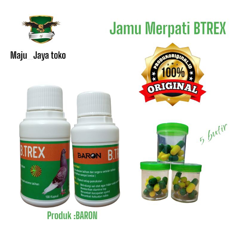 jamu merpati B Trex baron suplemen merpati-doping merpati (Ecer isi 5 capsul )