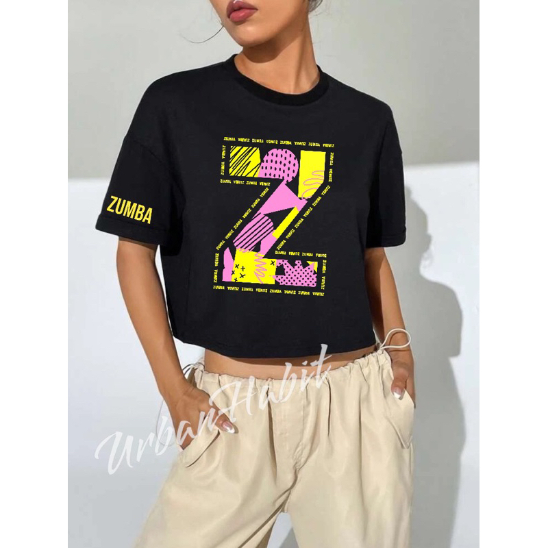 atasan senam wanita / baju senam wanita crop / baju senam zumba / atasan crop CSZ - 003