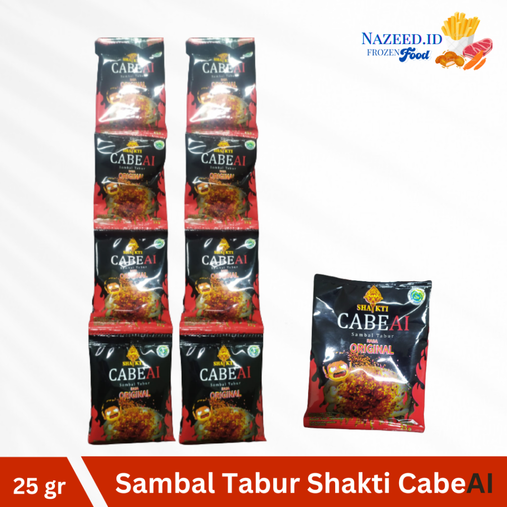 

Shakti CabeAI sambal Tabur 25 gr 1 renceng isi 10 pcs sachet