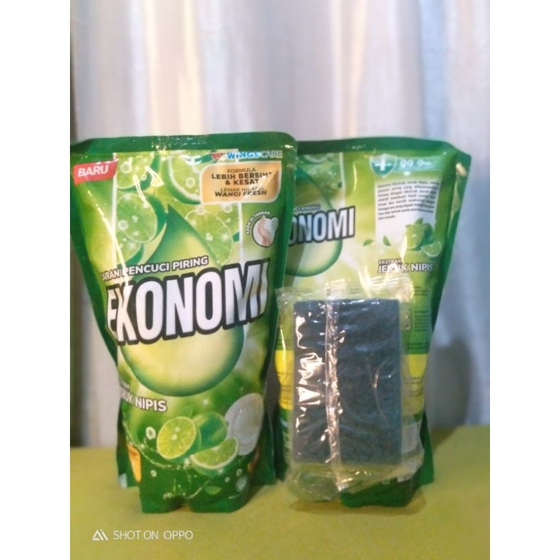Ekonomi sabun cuci piring 650ml free spon