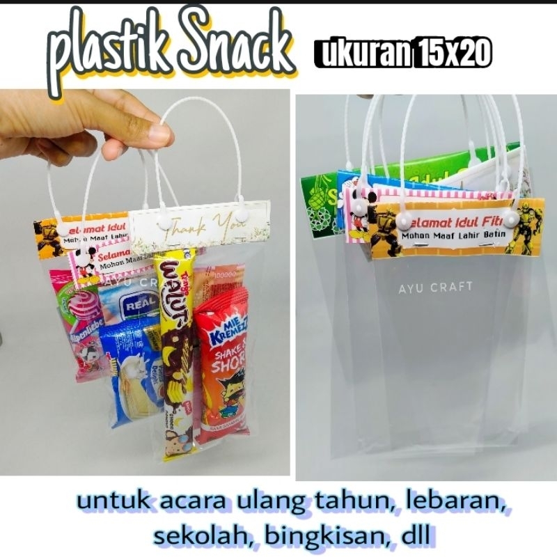 

(1 PACK ISI 12 PC) PLASTIK SNACK LEBARAN/ULTAH UKURAN 15x20