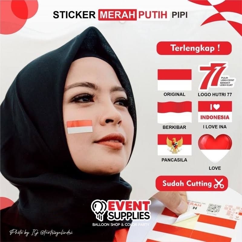 

(1biji) Stiker pipi bendera merah putih bisa pilih karakter