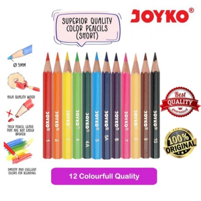 

Pensil Warna Joyko Murah Pencil Colour Menggambar Mewarnai Isi 12 panjang Isi 12 Pendek Isi 24 Panjang