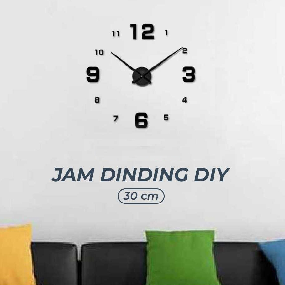 Jam Dinding Analog Tempel Tembok DIY Sangtai 30cm Jarum Tidak Berisik