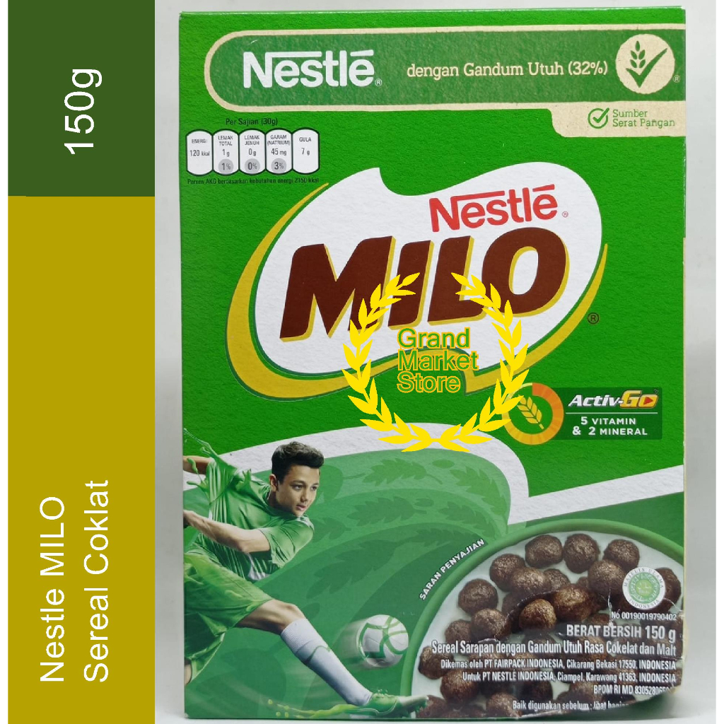 

Nestle MILO Sereal Coklat 150g Cereal Gandum Rasa Cokelat dan Malt box 150 gram