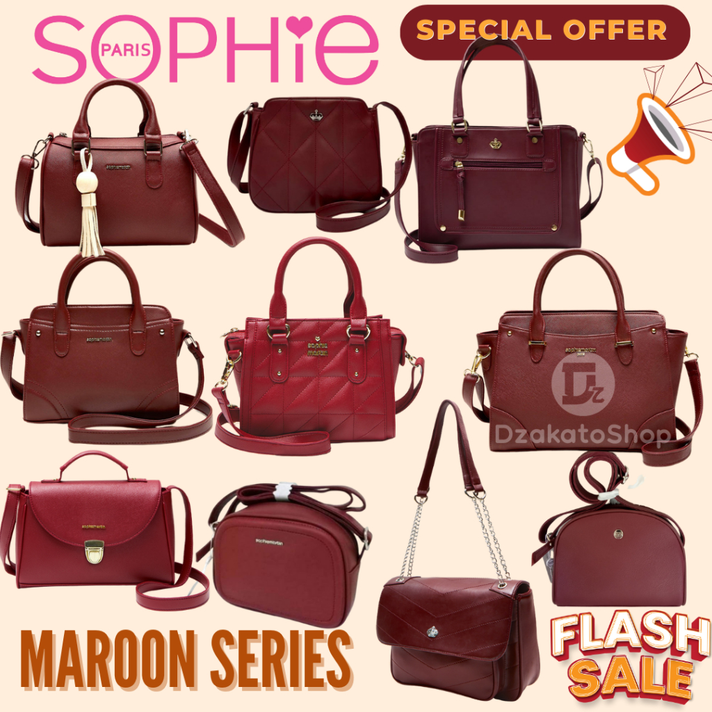 Sophie Martin Paris Tas Jinjing Cangklong Selempang Katalog 2025 Marloue Maroon Olimpia Shoulder Sli