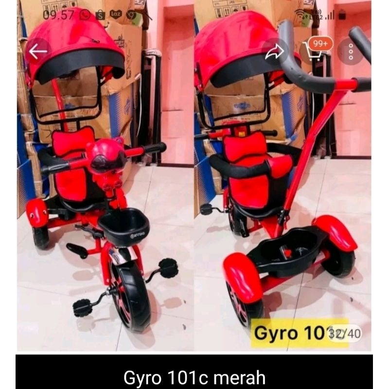DIJAMIN ORI sepeda roda tiga  GYRO 101c  ET 1262  ET 1263  ET 1267  ET 1268  ET 1269  ET 2251