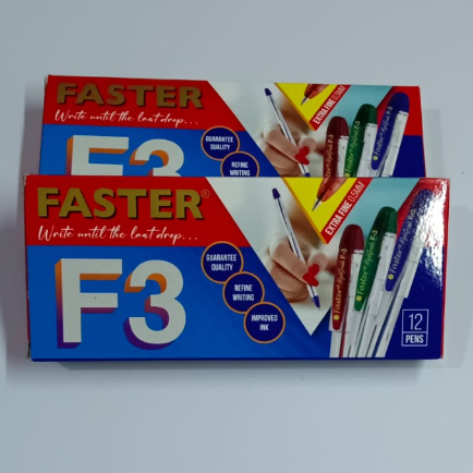 

Pena faster F3 / pulpen faster f3 harga perlusin