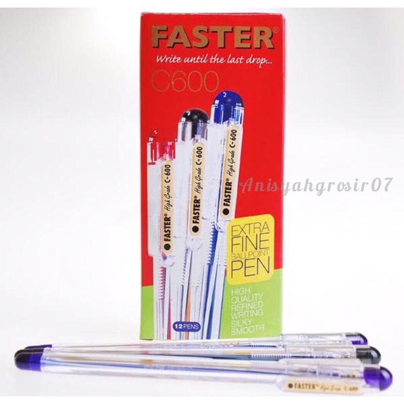 

(SATUAN) Pulpen Bulpen Faster C600 C-600 high grade tinta hitam