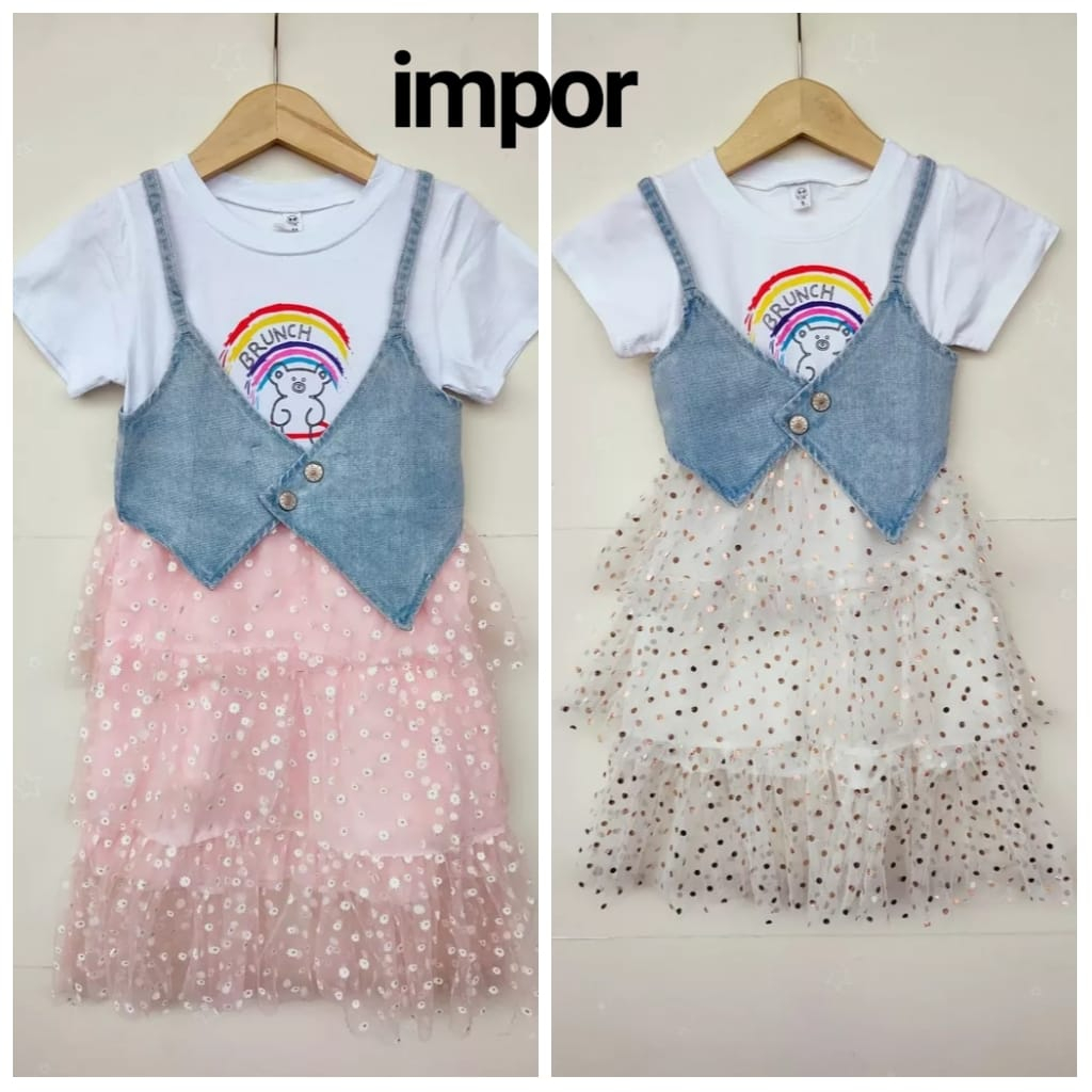 Dress Anak Cewek Import | Dres Rompi Anak Perempuan Impor Terbaru Terkini