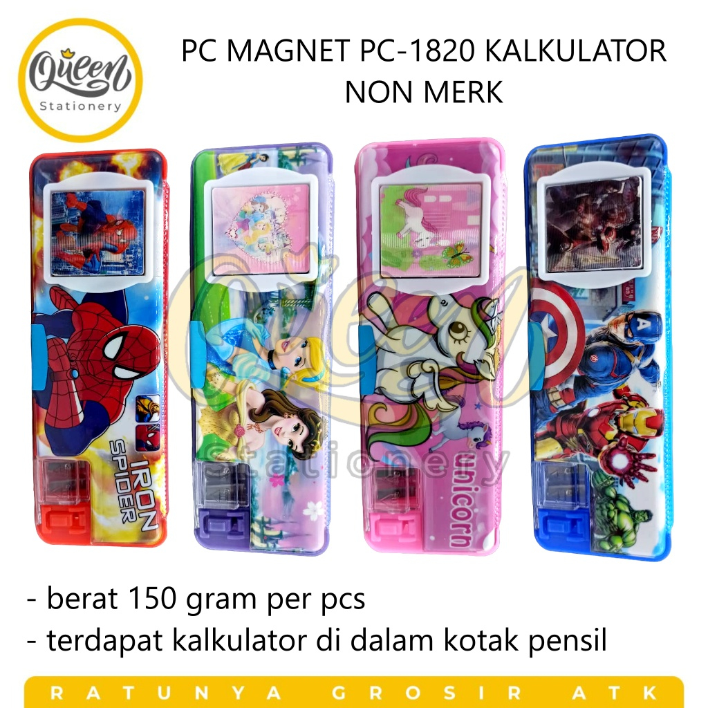 

1 PCS PENCIL CASE MAGNET PC-1820 KALKULATOR NON MERK KOTAK TEMPAT KEROPAK PENSIL