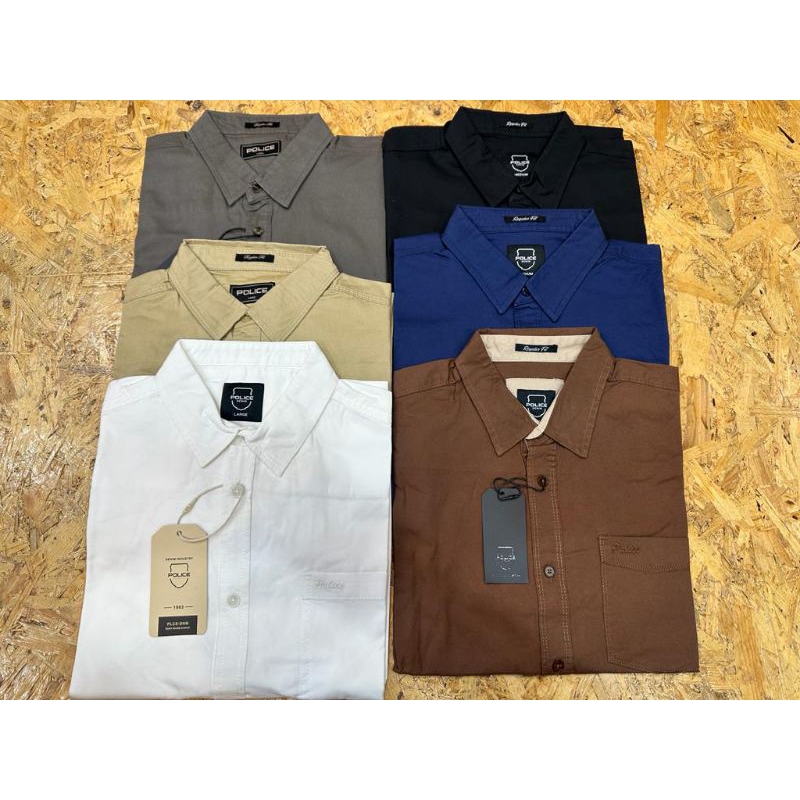 Kemeja Pria POLICE DENIM ORIGINAL Lengan Pendek