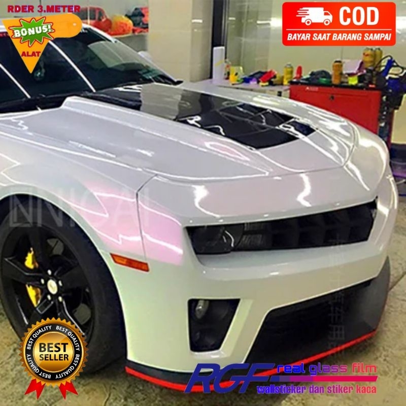 SV1 STIKER MOBIL PUTIH MUTIARA LEMBAYUNG UNGU PINK DAN LEMBAYUNG BIRU CAMELEON AST