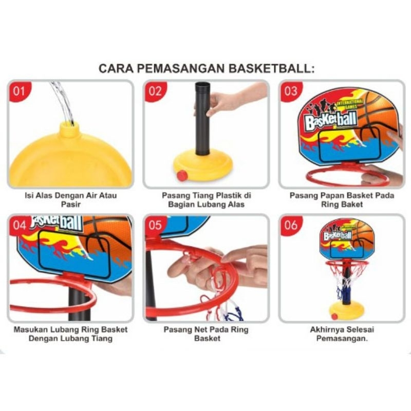 Mainan Anak Ring Basket Basketball Tiang Bola Basket YG-13