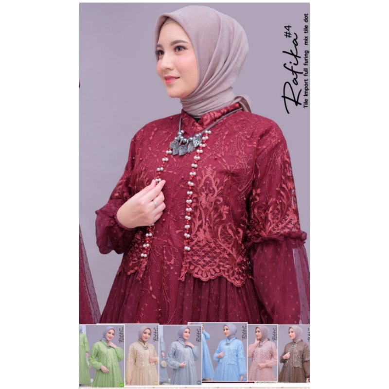 Ready Dress Seruty / Ceruty Wanita Muslimah RAFIKA DRESS #4 Original by SHOFIYA / TZY Olshop