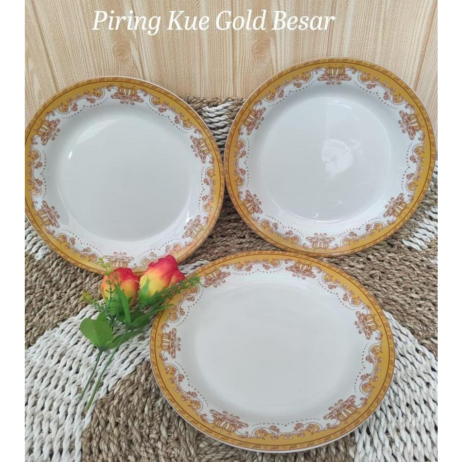 Cuci Gudang  Piring Ceper 10.5 Inci /Piring Kue Besar/Piring Gold/Piring Keramik Kue/Piring 1 Set